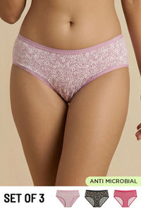 Zivame Regular Rise Full Coverage Hipster Panty (Pack of 3) - Multicolor — thumbnail 1
